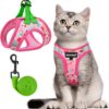 66ce56c654d05a17 Cat Harness and Leash Set for Walking Escape Proof, Kitten Adjustable Small Large Lightweight Soft Vest Harness and Leash(Medium, Green)