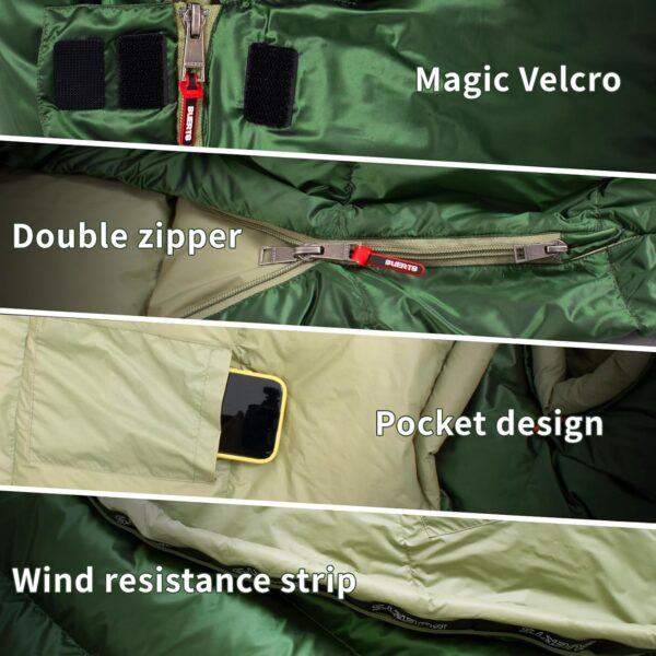 BUERTS Down Sleeping Bag,Ultralight and Warm,Sleeping bag for adults suitable 3 seasons use,lightweight is highly portable and ideal for hiking,backpacking and camping.