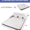 66dc4811223fdd08 Queen Air Mattress for Tents Camping - 9" Raised Portable Double Inflatable Couch with Soft Backrest Patch Kit - Blow Up Bed for Car Travel/Overnight Outdoors/Family Leisure