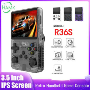 Open Source R36S Retro Handheld Game Console Linux System 3.5 Inch IPS Screen Portable Pocket Video Player 64GB Games