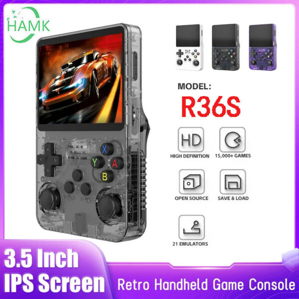 66f16465dfdb33ea Open Source R36S Retro Handheld Game Console Linux System 3.5 Inch IPS Screen Portable Pocket Video Player 64GB Games