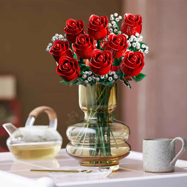 66f6c0e35d0b322a 968PC Romantic Rose wer Bouquet Building Blocks Creative Home Desk Plant Decoration Assemble Bricks Toys For Gifts Girls Lady