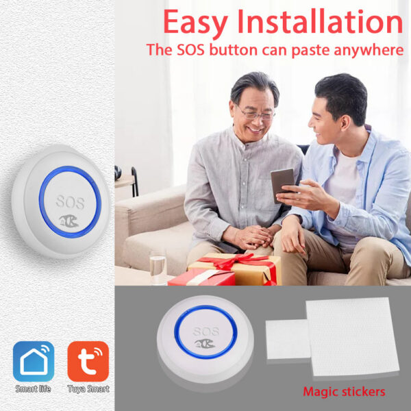 TUYA Smart WiFi Wireless SOS Emergency Home Burglar Alarm Sensor 2.4G Panic Button