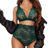 Avidlove Sexy Lingerie for Women High Waist Bra and Panty Set Strappy Babydoll Bodysuit