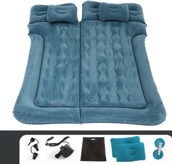Car Air Mattress for Volkswagen Lavida Polo Viloran Lamando T-Cross 2006-2024, Thickened Car Bed Mattress, Travel Sleeping Pad, Back Seat Bed Cushion with Air Pump 2 Pillows,Dark Green