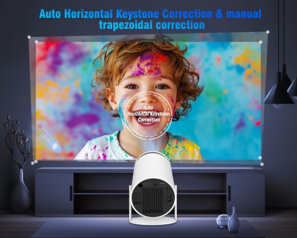 673db1a0ad0b5791 Mini with Android 11, Portable 4K 1080P Full HD Support, Smart 5G WiFi6 BT5.0 Auto Horizontal Correction, 180°Rotatable Outdoor Projector for Phone/TV Stick/Laptop