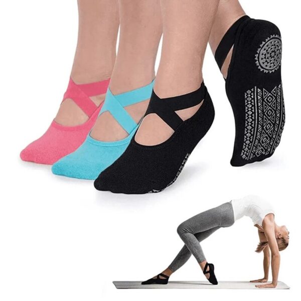 High Quality Non-Slip Pilates for Women Breathable Bandage Yoga Cotton Fiess Dance Barre Ballet Sports Socks