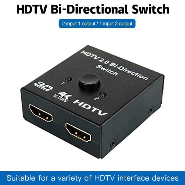Bi Direction Switch 2.0 60HZ HDMI Splitter 1x2 2x1 New Dual 2 Ports Adapter Converter Supports Ultra HD 4K
