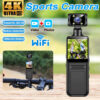 6751021e1ad1eba9 Portable 4K Ultra HD Action Mini Camera 180Rotatable Vlog WiFi Lens Sports Camera Infrared Night Vision Sports DV Bicycle Driver