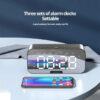 675ab875ecaddd4f 1pc LED Digital Alarm Clock with Bluetooth ,Speaker Mirror Bedroom Office Decor Table Screen Temperature FM Radio