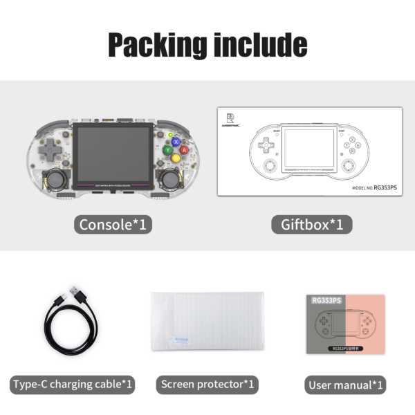 677af7e609db5097 ANBERNIC RG353PS Retro Handheld Game Console 3.5 Inch IPS Screen Linux System RK3566 Chip 16+128G TF Card Preinstalled 4K Games