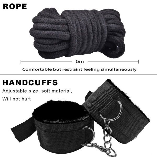 679edd9d9a94c3be BDSM Bondage Set Erotic Bed Game Adults Handcuffs Vibrator Nipple Clamps Whip Spanking Slave Collars SM Kits Sex Toys For Couple