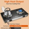 67a075586d6422d3 Propane Stove 2 Burner Gas Stove, 28800 BTU High-Efficiency Auto Ignition Tempered Glass LPG Cooktop with CSA Regulator and Hose – for Outdoor Camping, RV, and Emergency Cooking