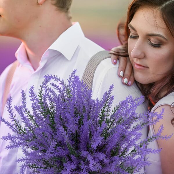 67a5d6a438dd466a Ouddy Decor 24 Bundles Artificial Lavender Flowers Fake Plastic Purple Flowers Outside UV Resistant for Home Wedding Kitchen Garden Patio Window Box Centerpieces Indoor Outdoor Decor (Gray Purple)