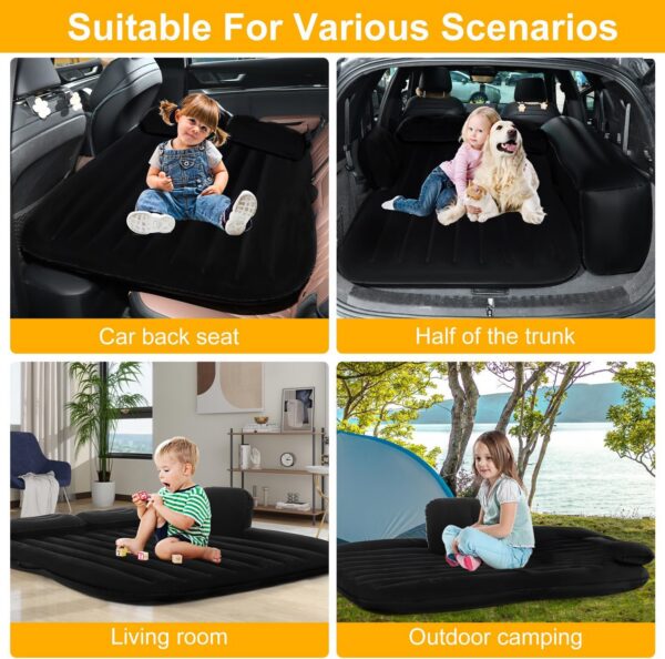 67b17dacdd76aedb Car Air Mattress Portable Car Bed Back Seat Camping Bed Inflatable Dog Bed for Car Universal SUV Camping Mattress with Car Air Pump 2 Pillows (Black)