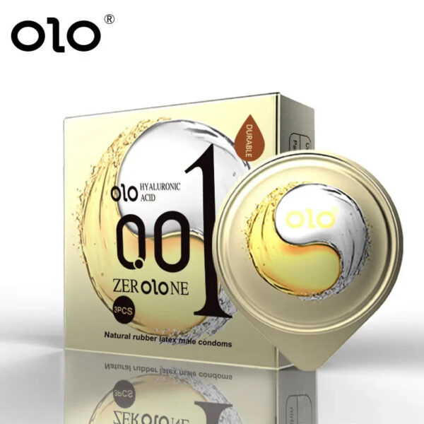 OLO Ultra Thin Condom 0.01 Feeling Penis Sleeve Hyaluronic Acids Rubber Latex Ejaculation Delay Dotted Condoms Intimate Sex Toy