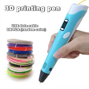 67d5b6b68584dc24 USB 3D Printing Pen DIY Drawing 9M PLA Filament Three-dimensional Graffiti Toys Art Tools For Kids Birthday Christmas Day Gift