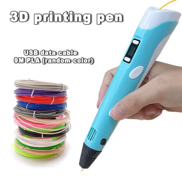 67d5b6b68584dc24 USB 3D Printing Pen DIY Drawing 9M PLA Filament Three-dimensional Graffiti Toys Art Tools For Kids Birthday Christmas Day Gift