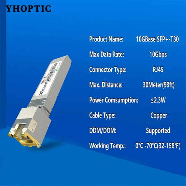 67dbce95ee680de9 Gigabit SFP + to Rj45 10G/2.5G 30m/100m Copper Modules, Optical Module, Compatible for Cisco, Mikrotik, Ethernet Optic Switch