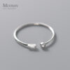 Modian Real Sterg Sier Simple Thin Clear CZ Finger Rings Adjustable 14K Gold Ring For Women Wedding Jewelry Gifts