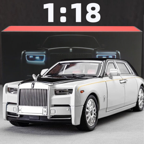 1:18 Rolls-Royce Phantom Car, Zinc Alloy Pull Back Toy Diecast Car with Sound and Light, Realistic Modeg Model Toy111
