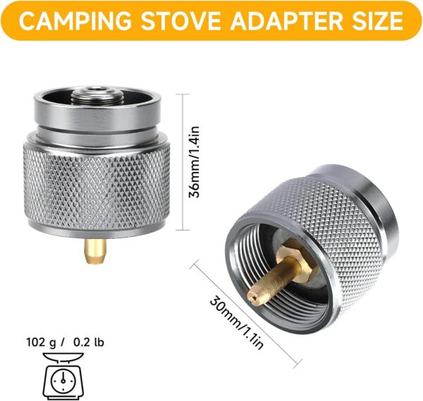 SAN LIKE 2pcs Camping Stove Adapter Butane Canister Adapter EN417 Lindal Valve Canister Shifter Propane Adapter Isobutane Fuel Canister with Exhaust Air Pressure Button