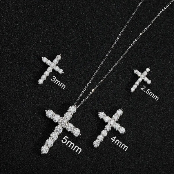 67ff40dff7c4b0a1 Full Moissanite Cross Pendant Necklace Original 925 Sterling Sliver Chain Plated 18k White Gold Fine Necklace for Women Jewelry