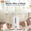 WiFi Automatic Cat Feeders for 2 Cats, 4L Cat Food Dispenser with APP Control, Double Stainless Steel Bowls, Low Food Alarms