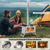 Portable Hot Tent Stove,Wood Burning Stove for Camping, Tent Stove With View Glass, Large Stainless Steel Camping Stove With 5 Chimney Pipes for Outdoor Heating and Cooking