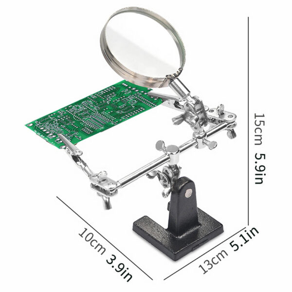 3.5X 12X Auxiliary Clip Magnifier Electric Soldering Circuit Board Welding Iron Magnifying Glass Bracket Tools