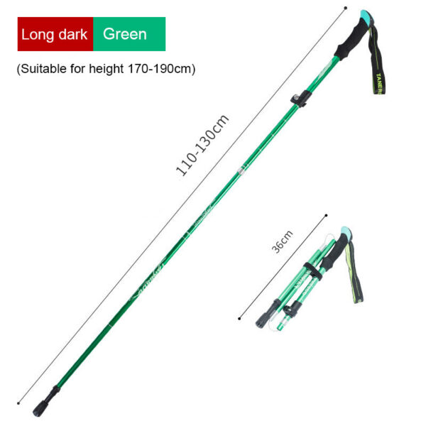 6816dbffef2c636e 5-Section Telescopic Folding Trekking Poles Outdoor Camping Ultralight Portable Foldable Walking Hiking Stick