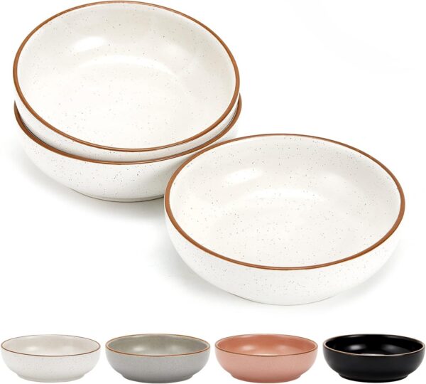 682552626d21094e Howise 5.3 in Ceramic Cat Bowls Set, Shallow Cat Food Bowl Small Pet Bowls Cat Dish for Food and Water, Green