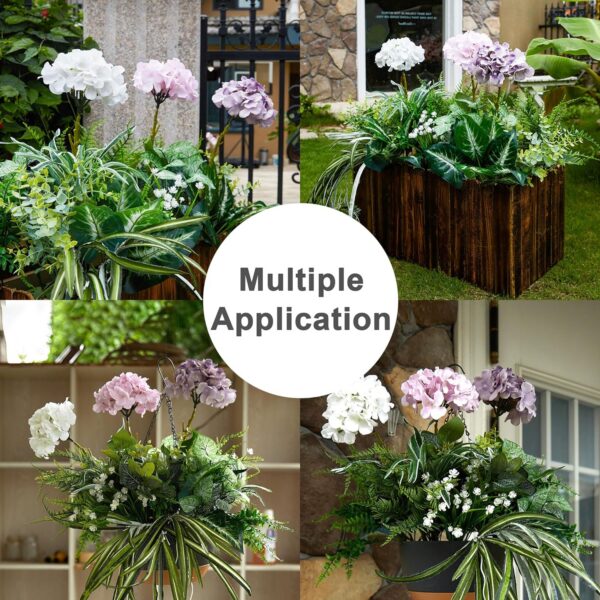 683a813f5c8e8894 PARTY JOY 18 Bunches Fake Plants Outdoor, Fake Bushes UV Resistant Artificial Flowers Hydrangea Flowers Greenery Shrubs Faux Greenery for Outdoor Garden Patio Front Porch Yard Decor