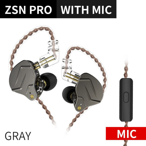 6855653528a90884 KZ ZSN PRO 1BA 1DD Hybrid Drive In Ear Earphones HIFI Metal Bass Earbud Sport Music Headset Replaceable