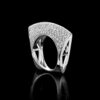 Sterling Sier Personality Irregular Hollow Out Diamond Ring Ladies Bar Party Jewelry Gift