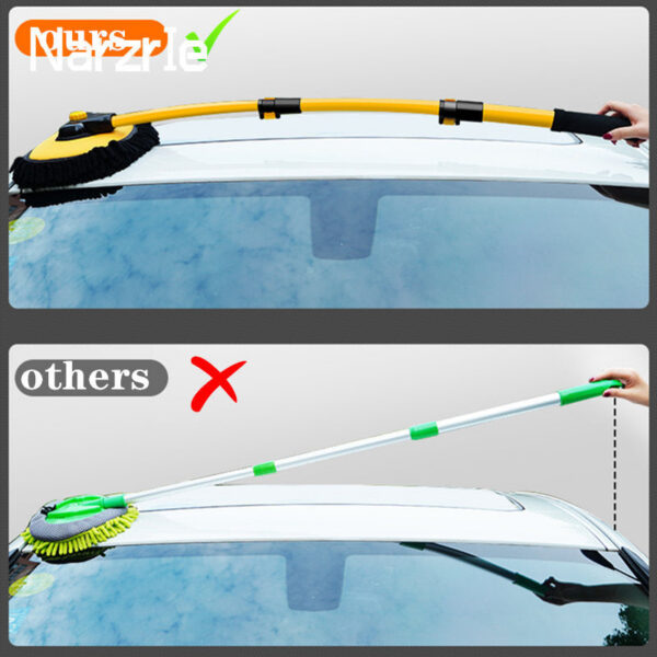 New Telescng Long Handle Mop Retractable Bent Bar Wash Brush Car Cleaning Tools
