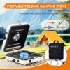 AFFLUENT 2 Burner Propane Camping Stove with Grill and Storage Bag- A Must - Have Camp Stove Propane! Foldable, Featuring Two Adjustable Burners Ideal Portable Camping Stove for Camping & BBQ(White)