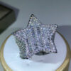 Sier Star Diamond For Man/women Solid White /Yellow Gold Rings Shine Hiphop Jewlery Gifts