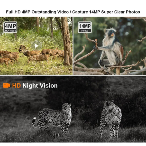 68a2249a0370e492 LS VISION Solar Hunting Trail Camera 14MP 4G SIM Card IP66 Waterproof 20M PIR Motion Detection Wildlife Camera IR Night Vision