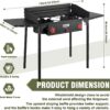 68ac72f52f3ab0d4 2 Burner Gamping Stove with Windpanel& Side Shelves, Bag, Auto Ignition Button,Regulator,150,000 BTU Camping Stove Propane Burner for Outdoor BBQ&Backyard Cooking Camping Home