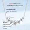 EWYA Sparkling 1.7/2.8/5cttw Full Moissanite Pendant Necklace for Women S Sier Plated Gold Pass Diamond Test Necklaces