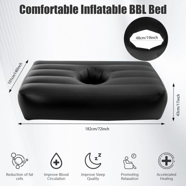 68c4c5d6d91ba611 BBL Bed 72" x 40" Inflatable Mattress with Hole, BBL Bed After Surgery for Sleeping, Ergonomics PVC Pregnancy Bed, Inflatable Mattress Air Mattress for Camping Traveling Hiking (Black)
