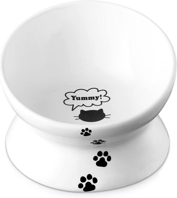 68d728621d787ff6 Y YHY Cat Bowl Anti Vomiting, Raised Cat Food Bowls, Tilted Elevated Cat Bowl, Ceramic Pet Food Bowl for Flat Faced Cats, Small Dogs, Protect Pet's Spine, Dishwasher Safe