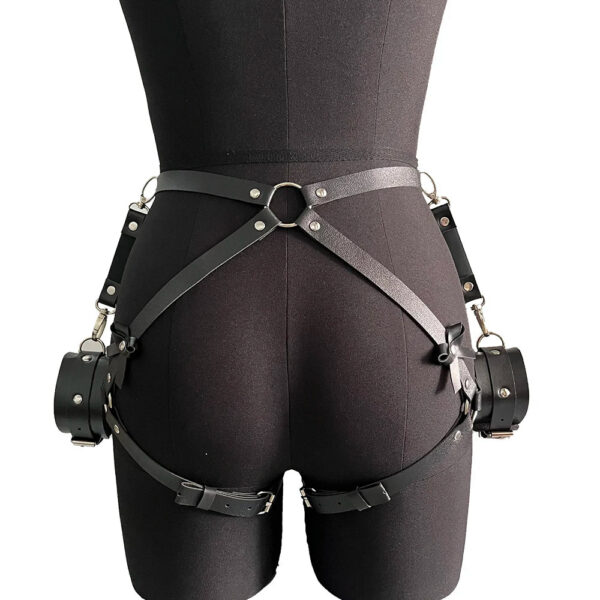 Women Sexy Bondage Harness Set Leather Lingerie Fetish Couple Underwear Thigh Garter Stocking Women's Harness Bra Sword belt