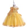 Off-shoulder Women's Gown Tank Bow Beaded Detailing Princess Dress For Girls