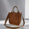 Mini Canvas Satchel Bag With Top Handle, Multi Pockets Shoulder Bag, Portable Lunch Box Storage Bag