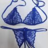 68ed99ba3f5297d2 Sexy Lace-up Lingerie Set Women Hot Exotic Open Crotch Transparent Underwear G-string Bandage Bikini Three-point Set
