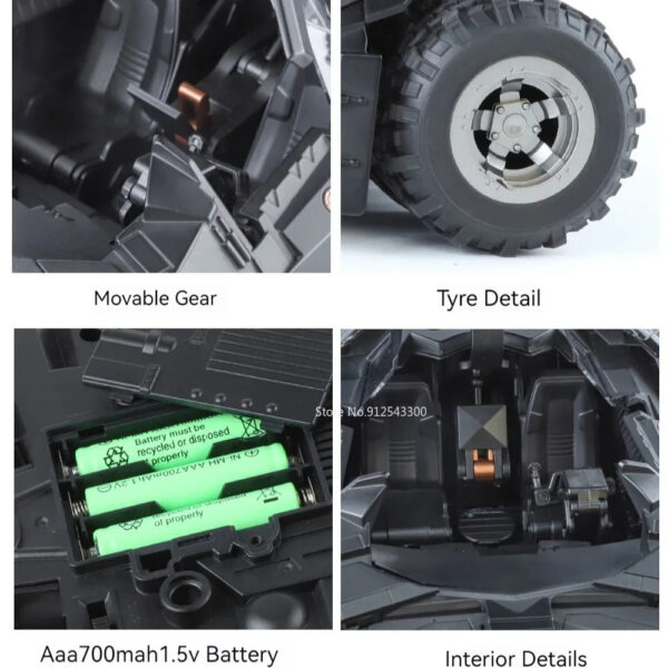 68f1bcb1f74b8b96 Large Scale 1:18 Batmobile Car Model Toy The Dark Knight Trilogy Sound Light Sliding Spray Alloy Vehicle Models Ornaments Gifts