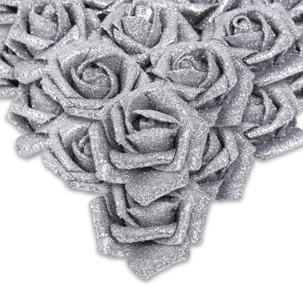69054ce403e94870 IPOPU Artificial Flowers, 25pcs Foam Glitter Roses Glitter Foam Rose Foam Rose with Stem for DIY Wedding Bridal Bouquet Home Party Decoration(Coffee)