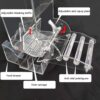 Evursua No Mess Bird Cage Feeders Automatic Parrot Seed Tube Birds Cage Accessories for Parakeet Canary Cockatiel Finch,Free Install,No Fragile